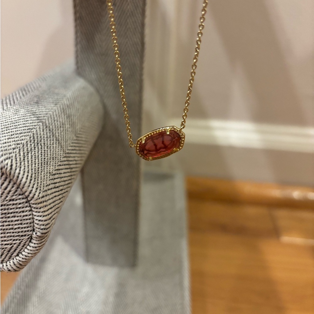 Kendra Scott Elisa necklace red birthstone